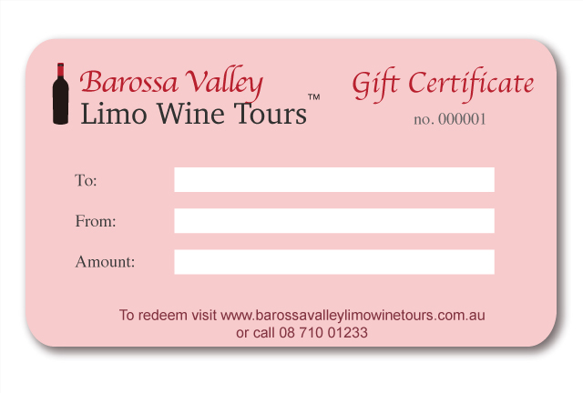 Barossa Valley wine tour gift voucher